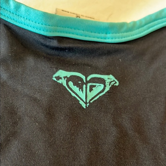 Roxy Black and Teal Rash Guard Stretch Size 12 - Picture 7 of 7